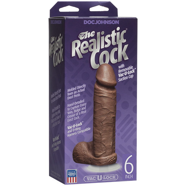 The Realistic Cock 6 Inch Dildo Flesh Brown (Doc Johnson) by www.whimzieme.com