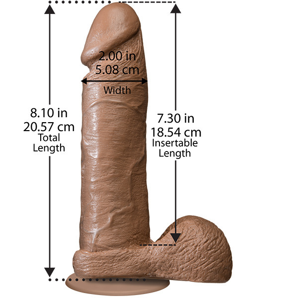 The Realistic Cock 8 Inch Dildo Flesh Brown (Doc Johnson) by www.whimzieme.com