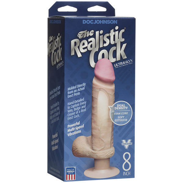 The Realistic Cock 8 Inch Vibrating Dildo Flesh Pink (Doc Johnson) by www.whimzieme.com