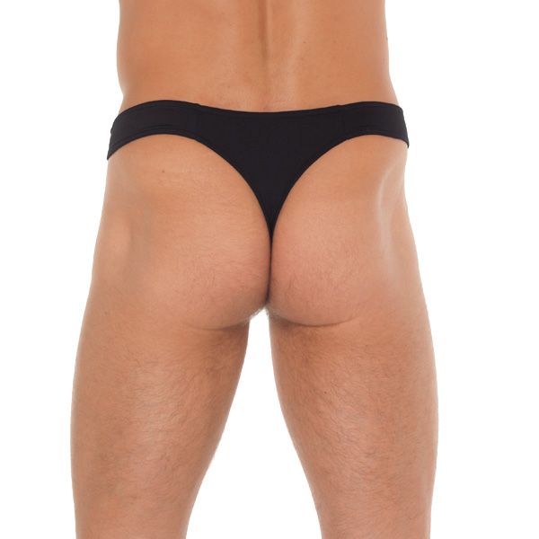 Mens Black GString With Zipper On Pouch (Rimba) by www.whimzieme.com