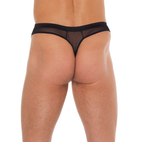 Mens Black GString With Penis Sleeve (Rimba) by www.whimzieme.com