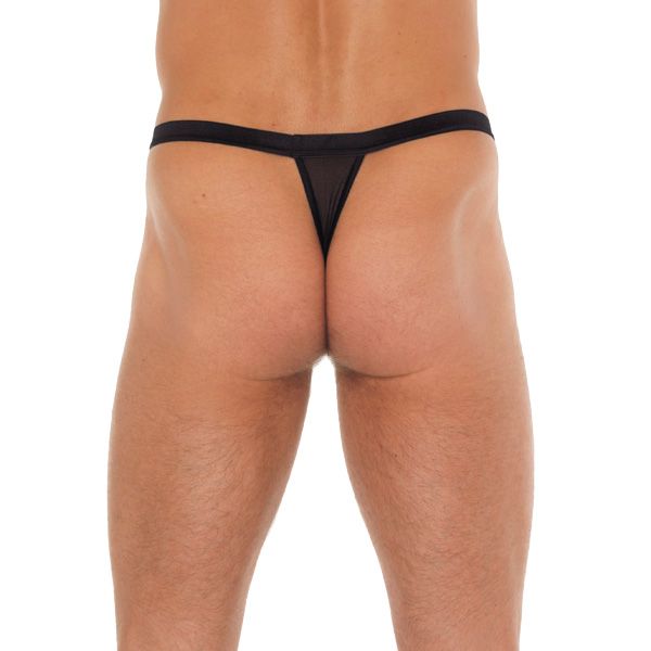Mens Black GString With Red Pouch (Rimba) by www.whimzieme.com