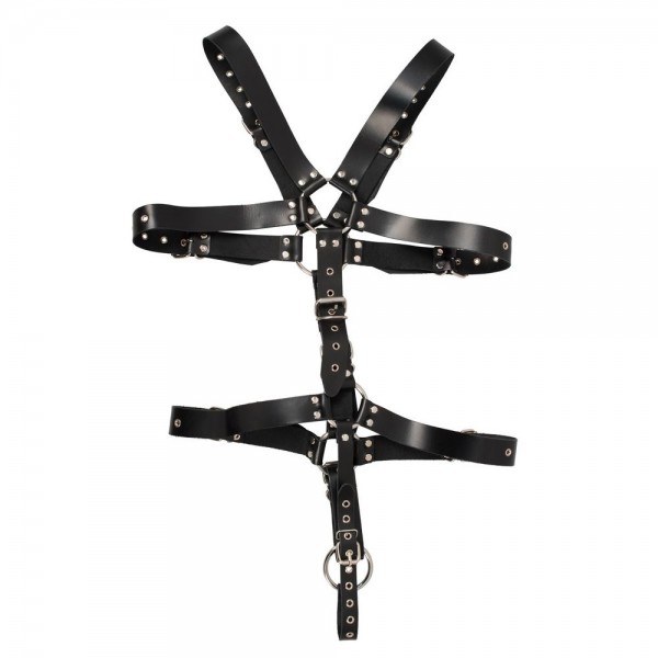 Mens Leather Adjustable Harness With Cock Ring (Zado) by www.whimzieme.com