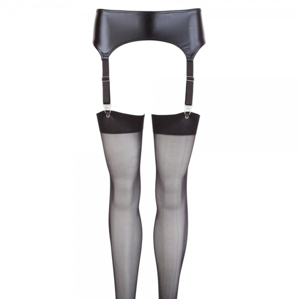 NOXQSE Wet Look Suspender Belt And Stockings (NO:XQSE) by www.whimzieme.com