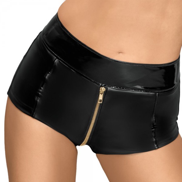 Noir Black Zip Up Hot Pants (Various Toy Brands) by www.whimzieme.com