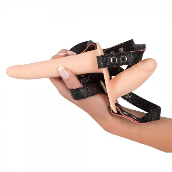 Soft Touch Silicone Rechargeable Vibrating Double Strap On (You2Toys) by www.whimzieme.com