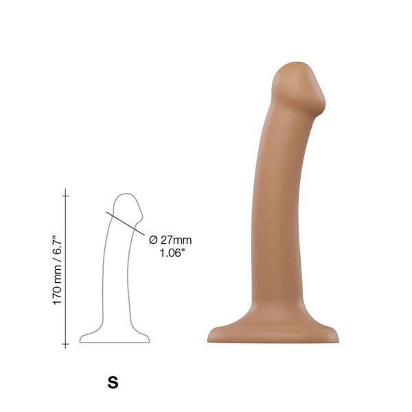 Strap On Me Silicone Dual Density Bendable Dildo Small Caramel (Strap On Me) by www.whimzieme.com