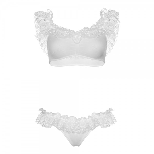 Leg Avenue Lace Ruffle Crop Top and Panty UK 8 to 14 (Leg Avenue Lingerie) by www.whimzieme.com