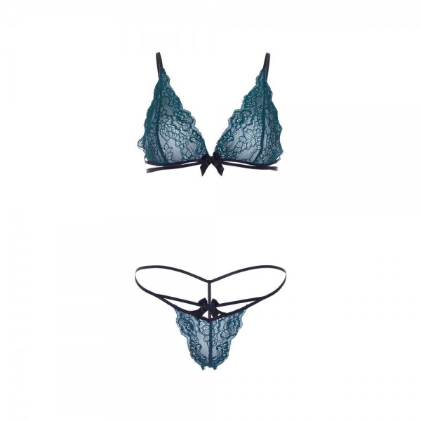 Leg Avenue Teal Lace Bralette And Matching String Panty (Leg Avenue Lingerie) by www.whimzieme.com
