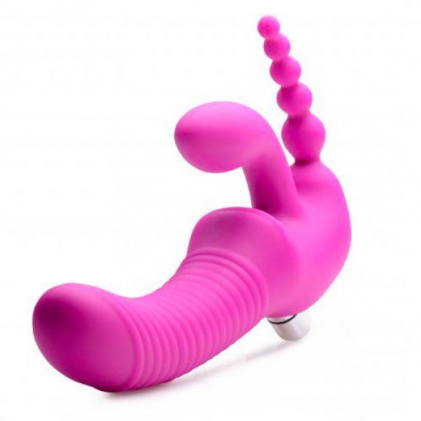 Regal Rider Vibrating Silicone Strapless Strap On Triple G Dildo (XR Brands) by www.whimzieme.com