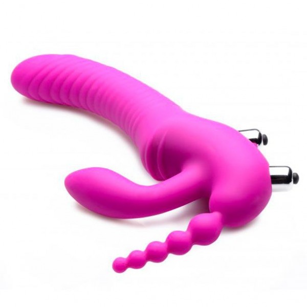 Regal Rider Vibrating Silicone Strapless Strap On Triple G Dildo (XR Brands) by www.whimzieme.com