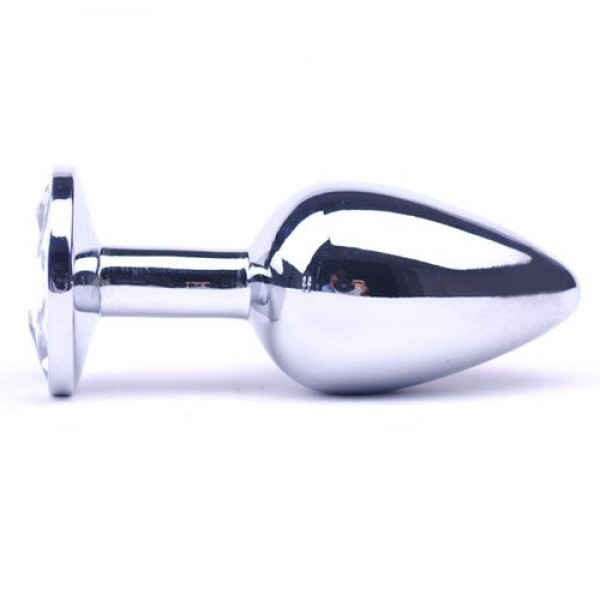Large Metal Anal Plug With Clear Crystal (Various Toy Brands) by www.whimzieme.com