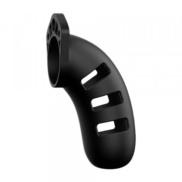 Man Cage 21 Male 4.5 Inch Black Silicone Chastity Cage (Shots Toys) by www.whimzieme.com