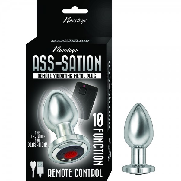 Ass Sation Remote Vibrating Butt Plug Silver (Nasswalk Toys) by www.whimzieme.com