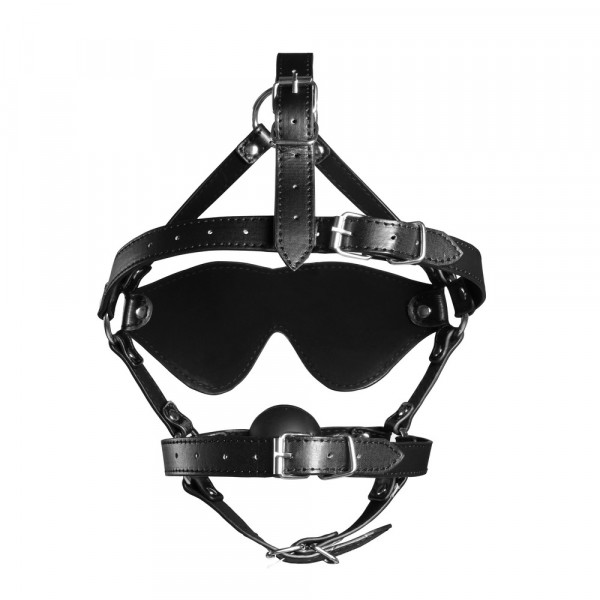 Ouch Xtreme Blindfolded Harness With Solid Ball Gag (Shots Toys) by www.whimzieme.com