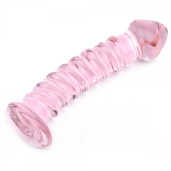 Textured Pink Glass Dildo (Various Toy Brands) by www.whimzieme.com