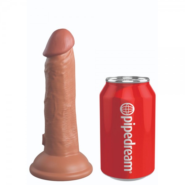 King Cock Elite 6 Inch Dual Density Vibrating Cock Flesh Brown (PipeDream) by www.whimzieme.com