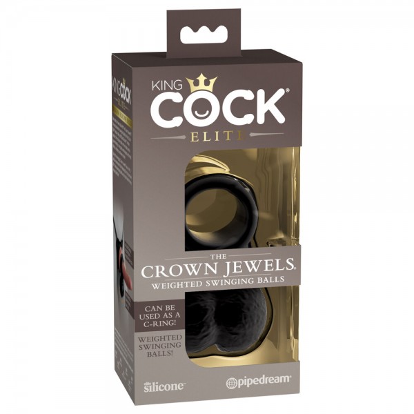 King Cock The Crown Jewels Weighted Swinging Balls (PipeDream) by www.whimzieme.com