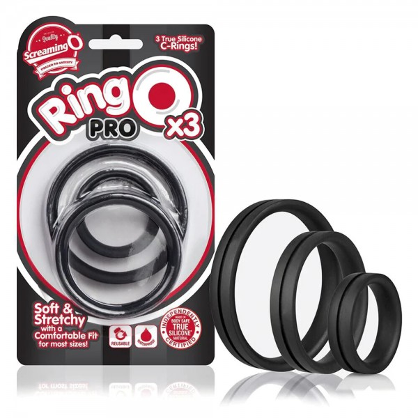 Screaming O RingO Pro X3 Cock Rings Black (Screaming O) by www.whimzieme.com