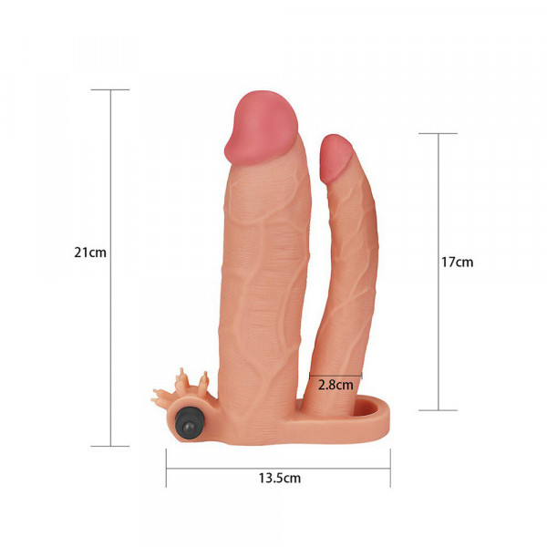 Lovetoy 3 Inch Vibrating Double Extender Flesh Pink (Lovetoy) by www.whimzieme.com