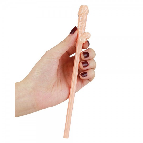 Lovetoy Pack Of 9 Willy Straws Flesh Pink (Lovetoy) by www.whimzieme.com