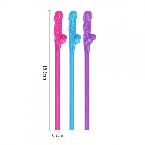 Lovetoy Pack Of 9 Willy Straws Blue Pink And Purple (Lovetoy) by www.whimzieme.com