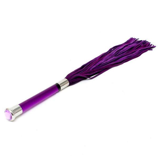 Purple Suede Flogger With Glass Handle And Crystal (Rimba) by www.whimzieme.com