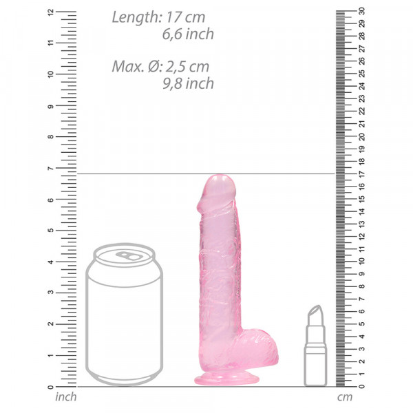 RealRock 6 Inch Pink Realistic Crystal Clear Dildo (Shots Toys) by www.whimzieme.com