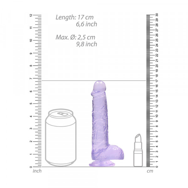 RealRock 6 Inch Purple Realistic Crystal Clear Dildo (Shots Toys) by www.whimzieme.com