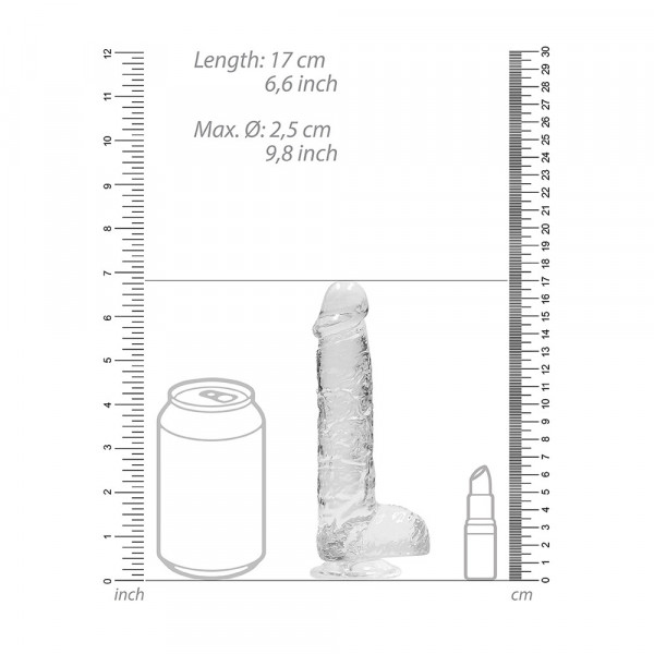 RealRock 6 Inch Transparent Realistic Crystal Clear Dildo (Shots Toys) by www.whimzieme.com