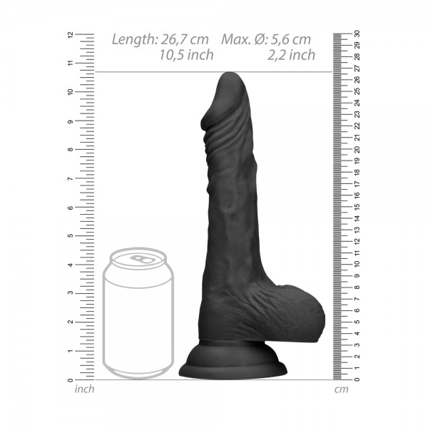 RealRock 10 Inch Dong With Testicles Black (Shots Toys) by www.whimzieme.com