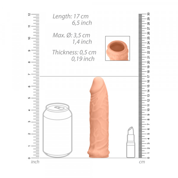 Realrock 6 Inch Penis Sleeve Flesh Pink (Shots Toys) by www.whimzieme.com