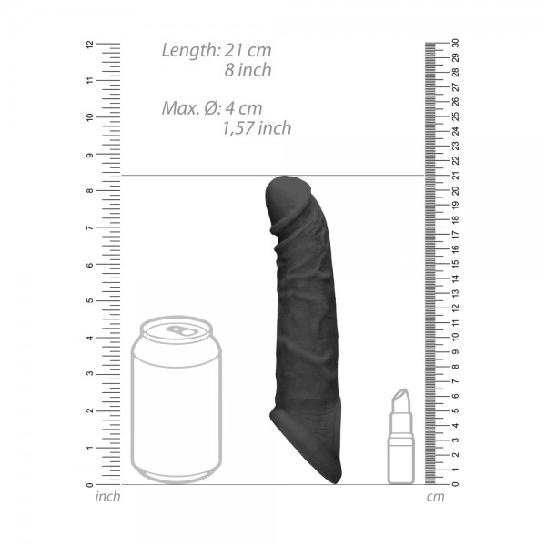 RealRock 8 Inch Penis Sleeve Black (Shots Toys) by www.whimzieme.com