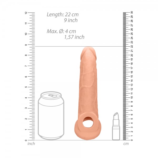 RealRock 9 Inch Penis Sleeve Flesh Pink (Shots Toys) by www.whimzieme.com