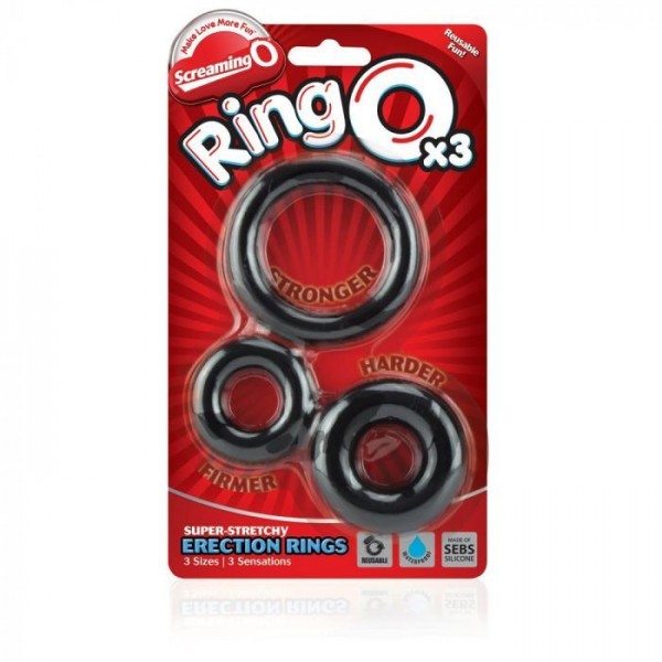 Screaming O RingO x3 Cock Rings Black (Screaming O) by www.whimzieme.com