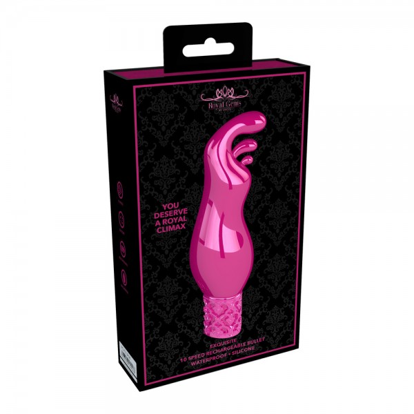 Royal Gems Exquisite Rechargeable Silicone Bullet Pink (Shots Toys) by www.whimzieme.com