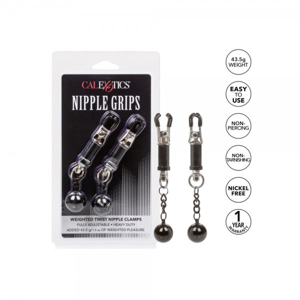 Nipple Grips Weighted Twist Nipple Clamps (California Exotic) by www.whimzieme.com
