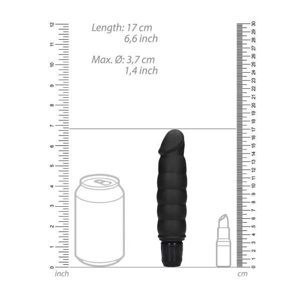 Ribbed Vibrator Black (Shots Toys) by www.whimzieme.com