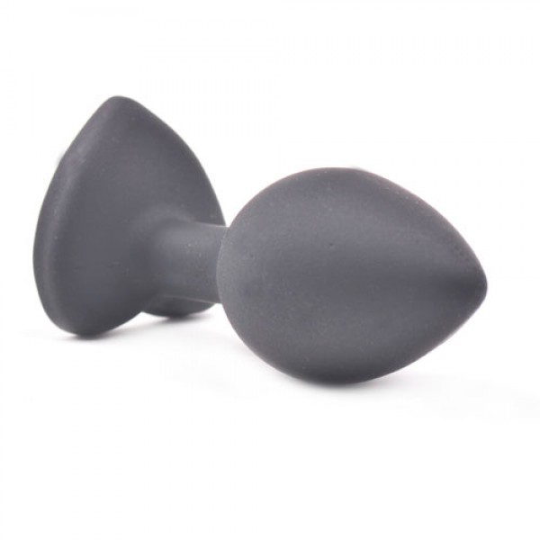 Small Heart Shaped Diamond Base Black Butt Plug (Various Toy Brands) by www.whimzieme.com