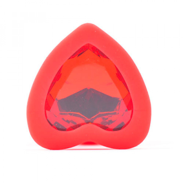 Small Heart Shaped Diamond Base Red Butt Plug (Various Toy Brands) by www.whimzieme.com