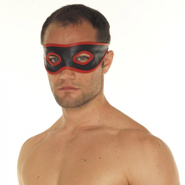 Red And Black Leather Mask (Rimba) by www.whimzieme.com